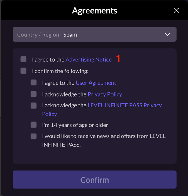 Image: Region Selection Screen