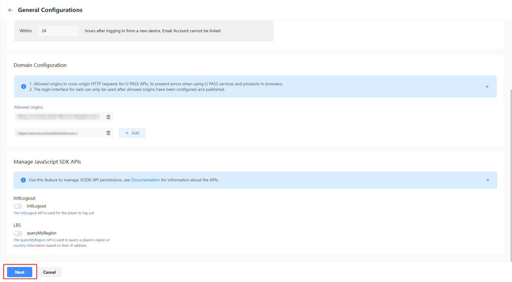 General Configuration