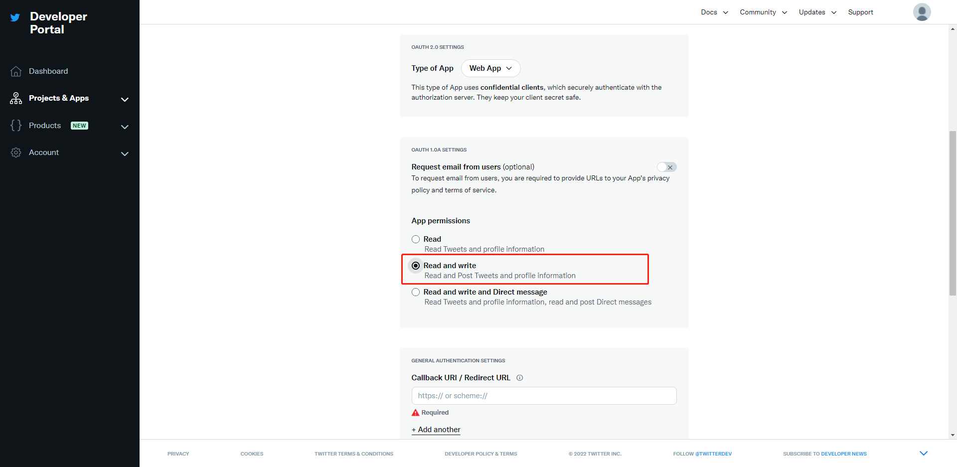Image: X app permissions
