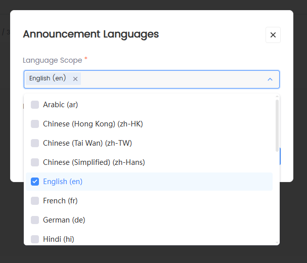 Create Announcement