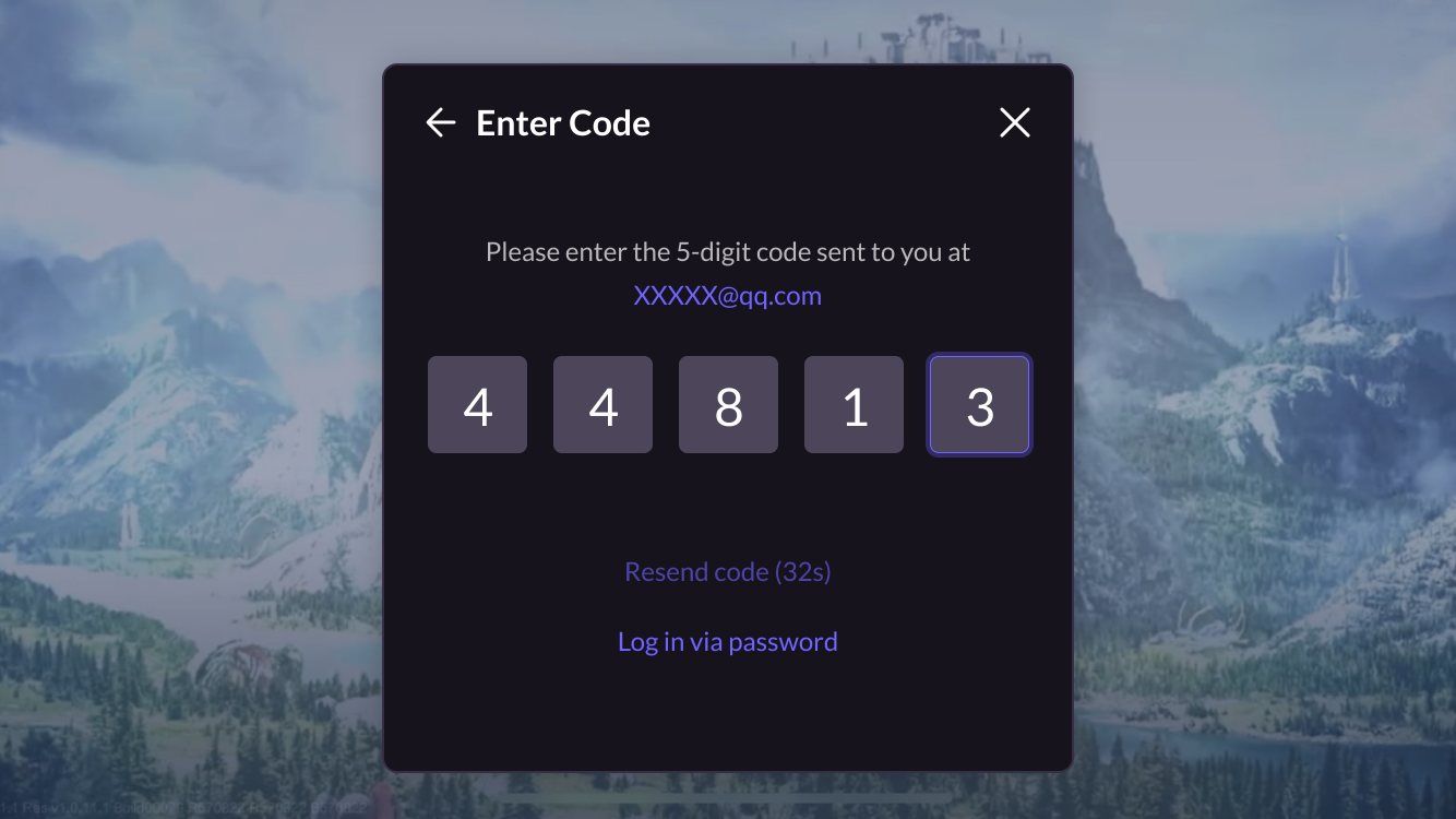 Image:Registered users who have not set a password → Authentication code login