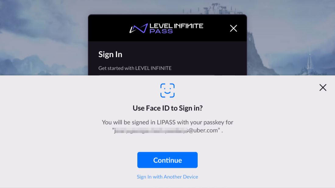 Image: Log in using another device