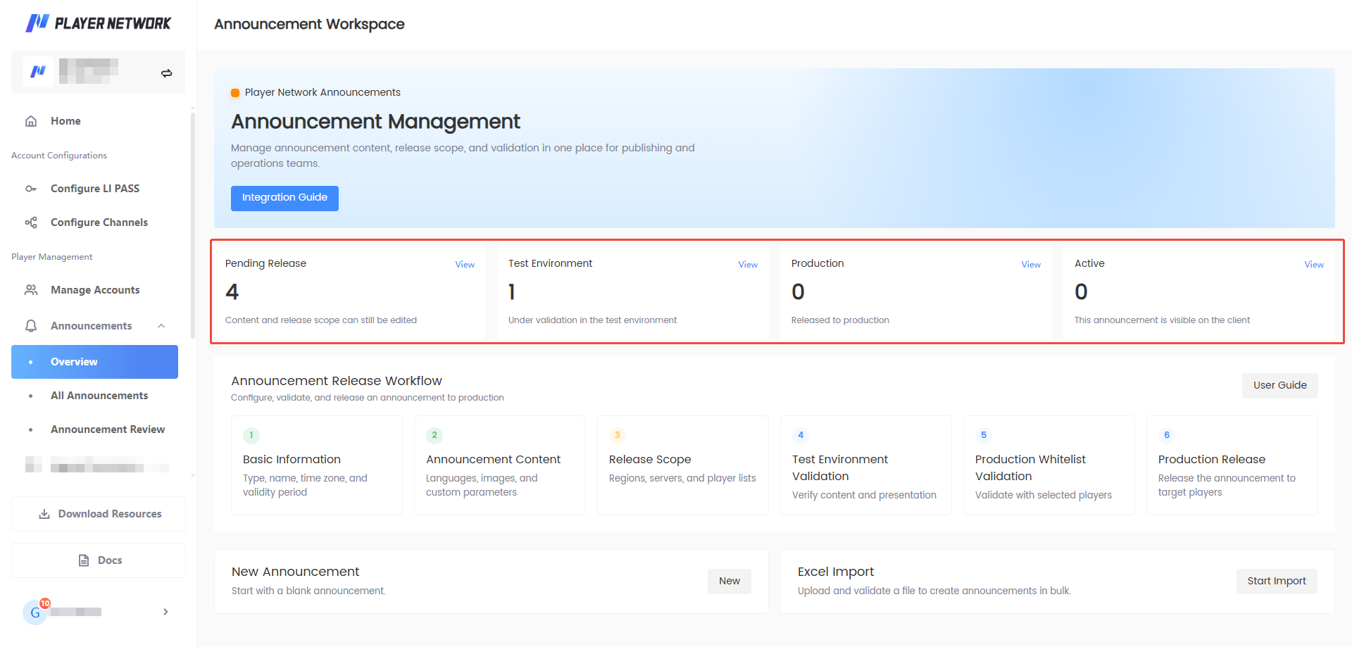 Manage Announcements