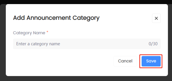 Announcement Category