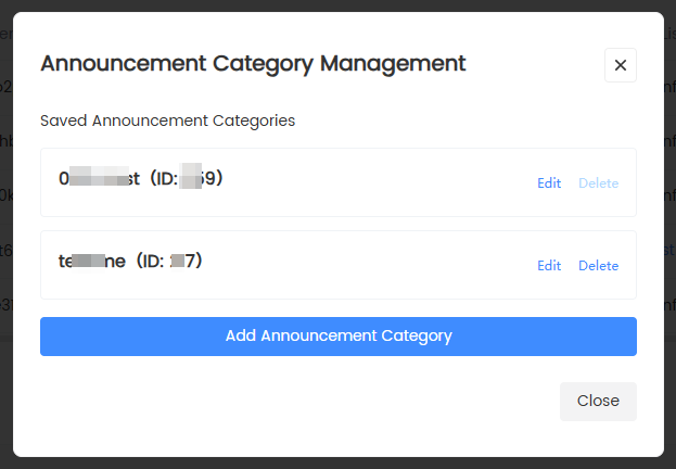 Announcement Category