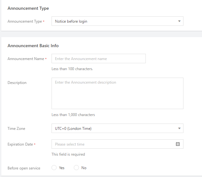 Image: Before Login Example