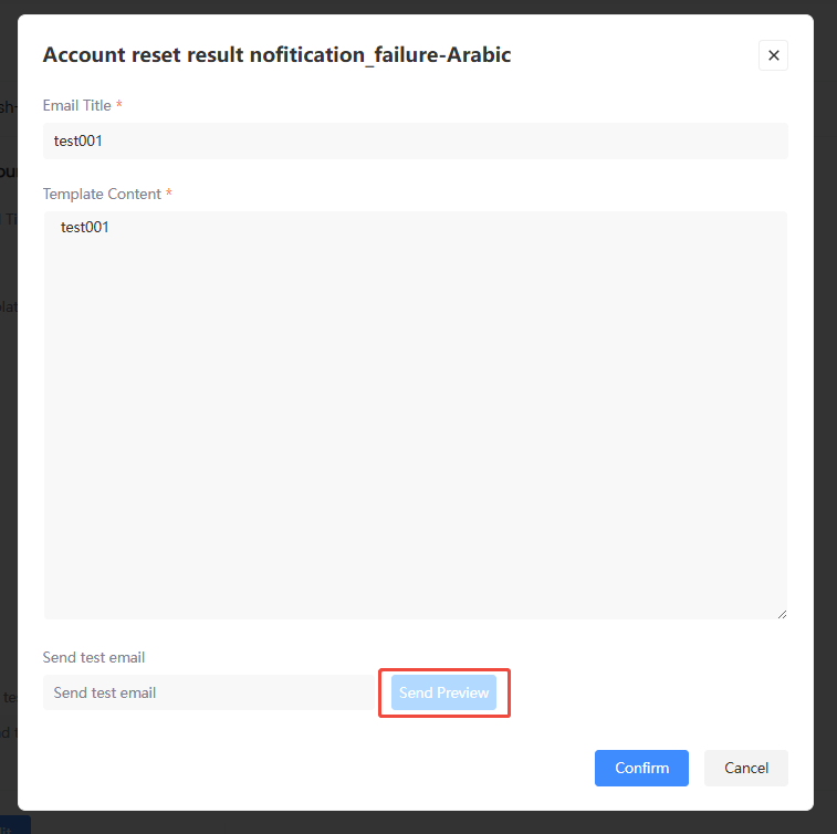 Operation Email Settings Savetest