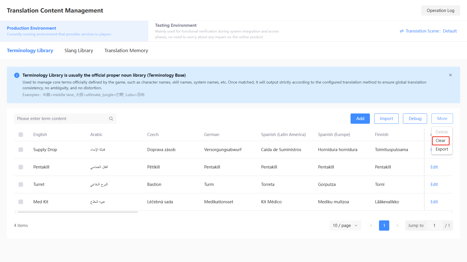 Terminology Library