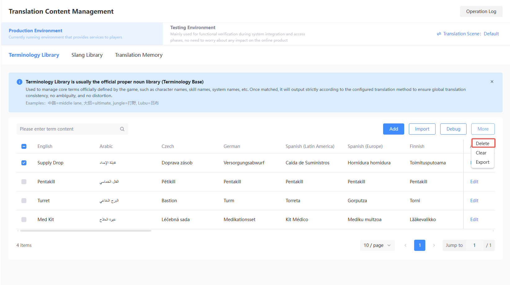 Terminology Library