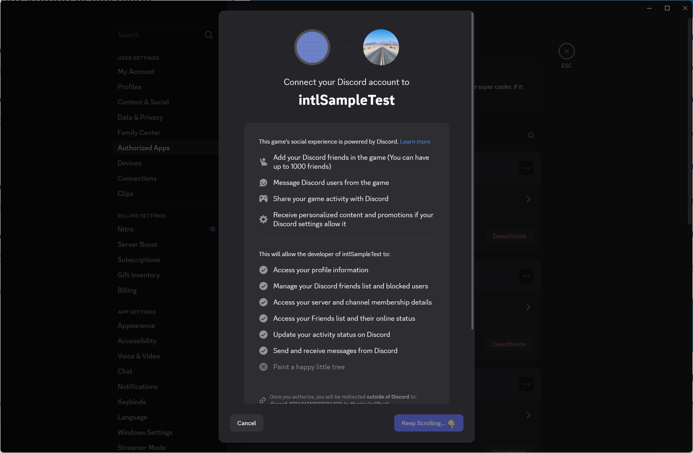 Image: Authorization Page