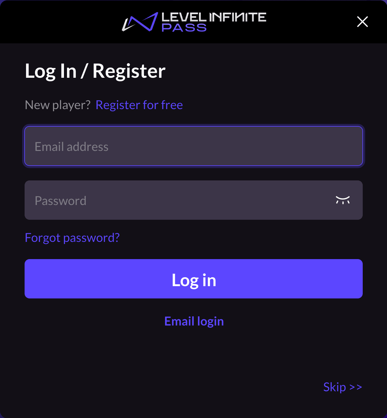 Image: Default Login Interface