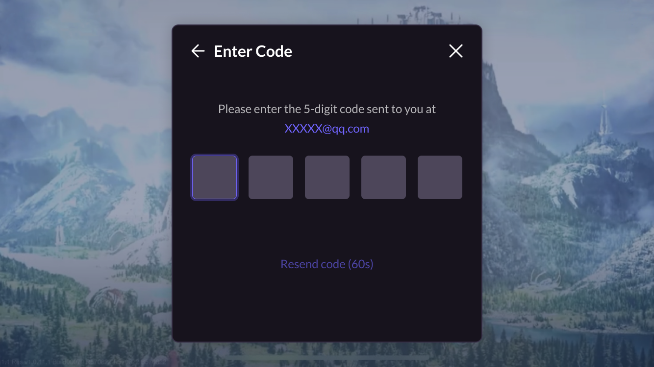 Image: Unregistered Player → Verification Code Registration