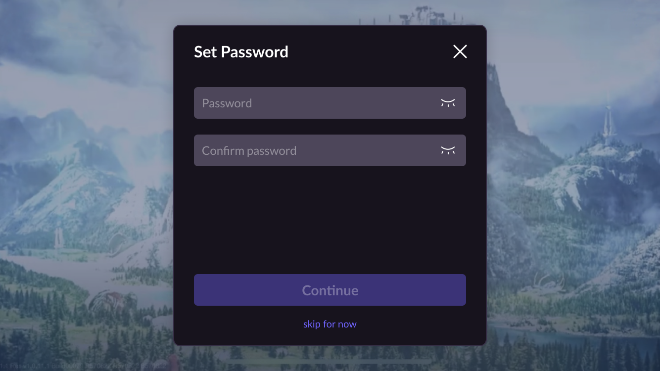Image: Password Setting [Optional]