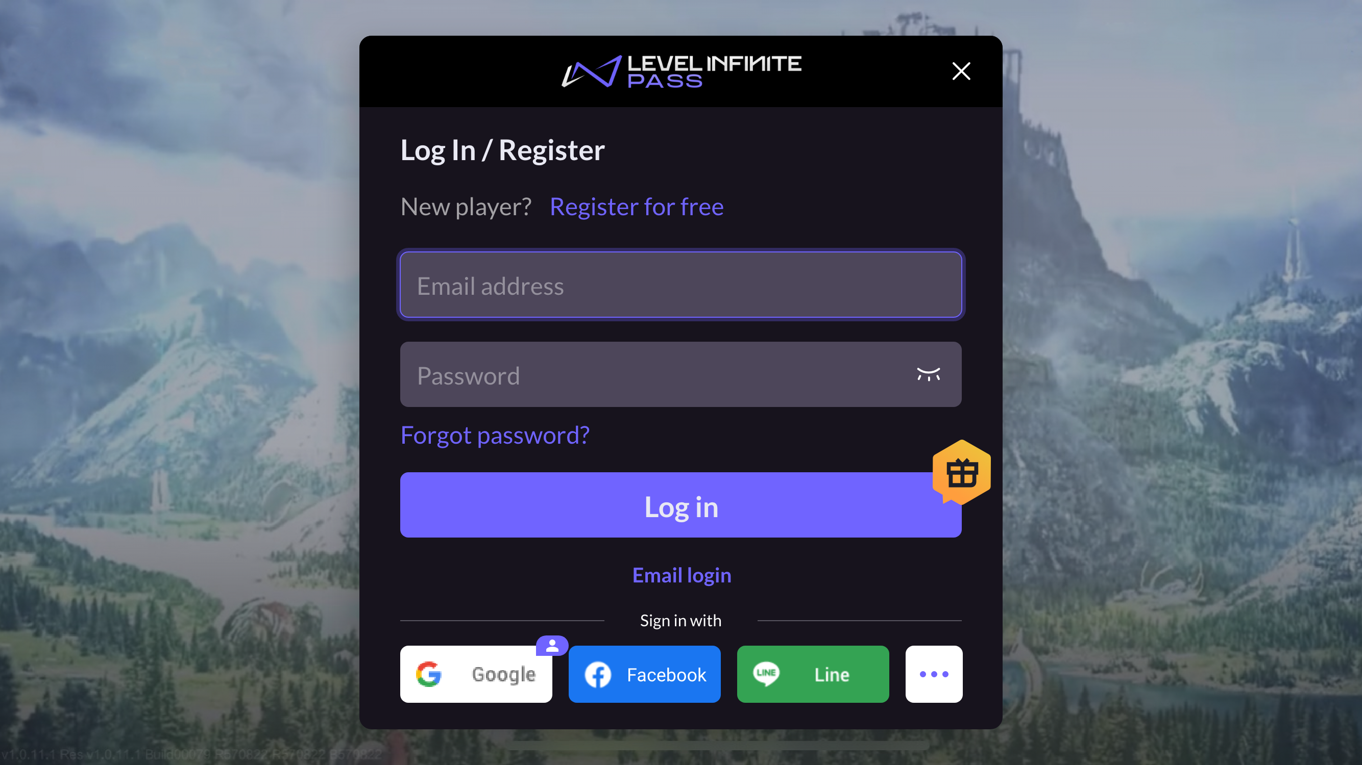 Image: Default login interface