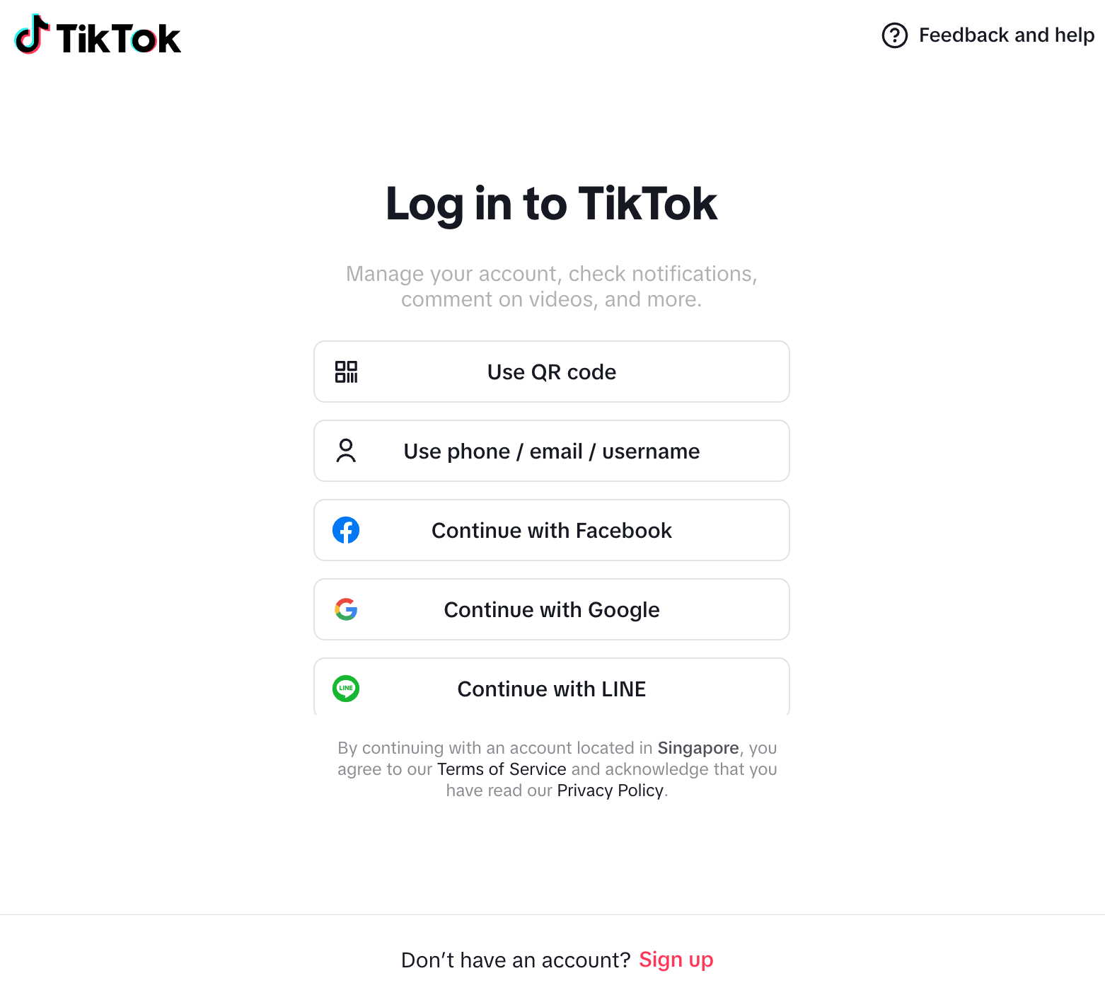 Image: TikTok - sandbox login
