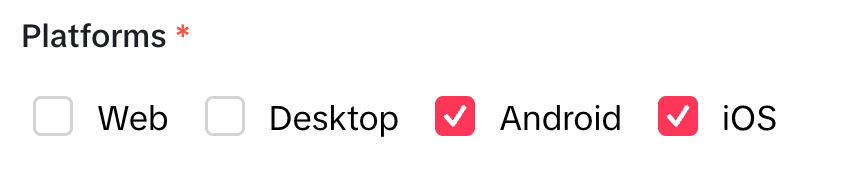 Image: TikTok - choose ios platform