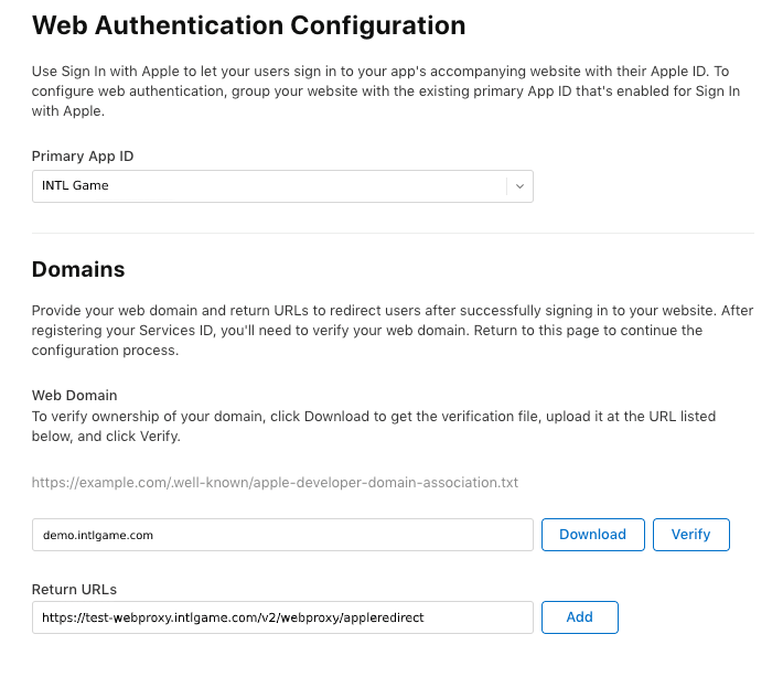 Image: Register a new services ID on Apple Windows platform