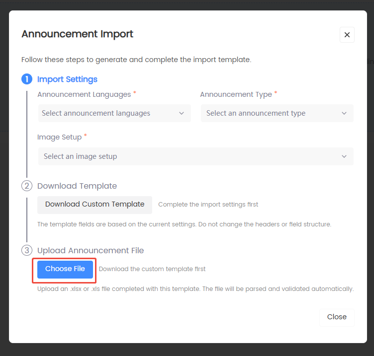 Excel Import