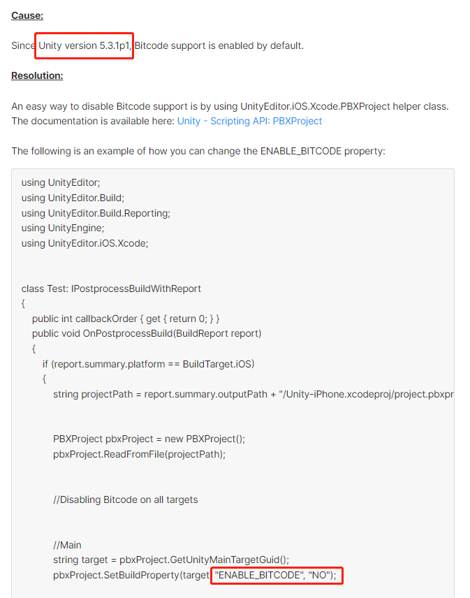 图片:Unity 关闭 bitcode