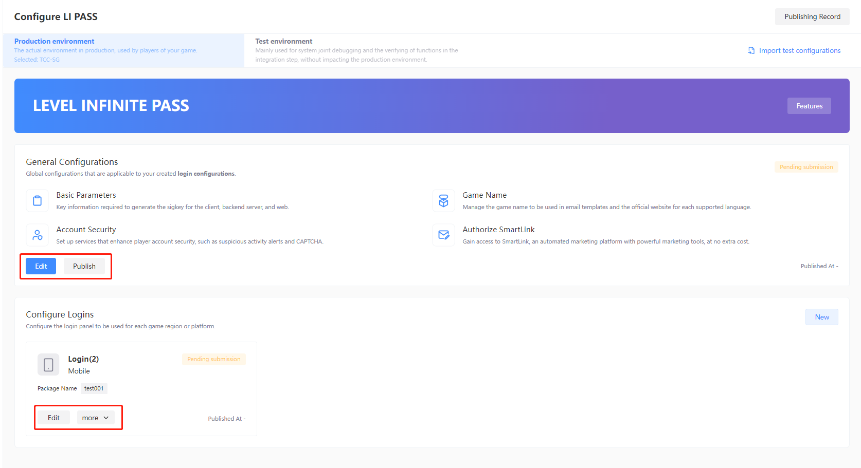 Import configurations