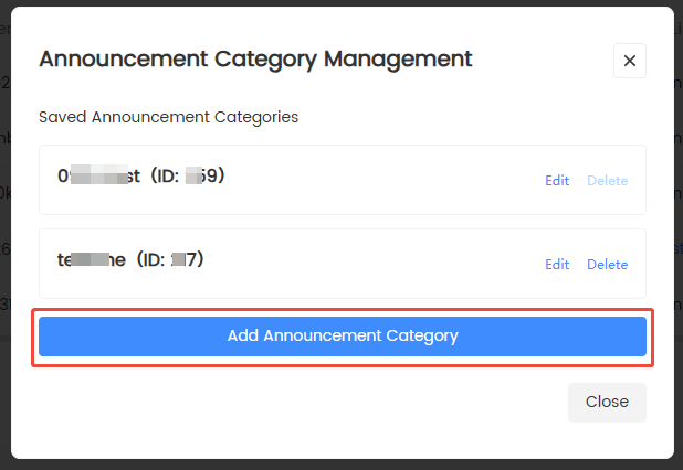 Announcement Category
