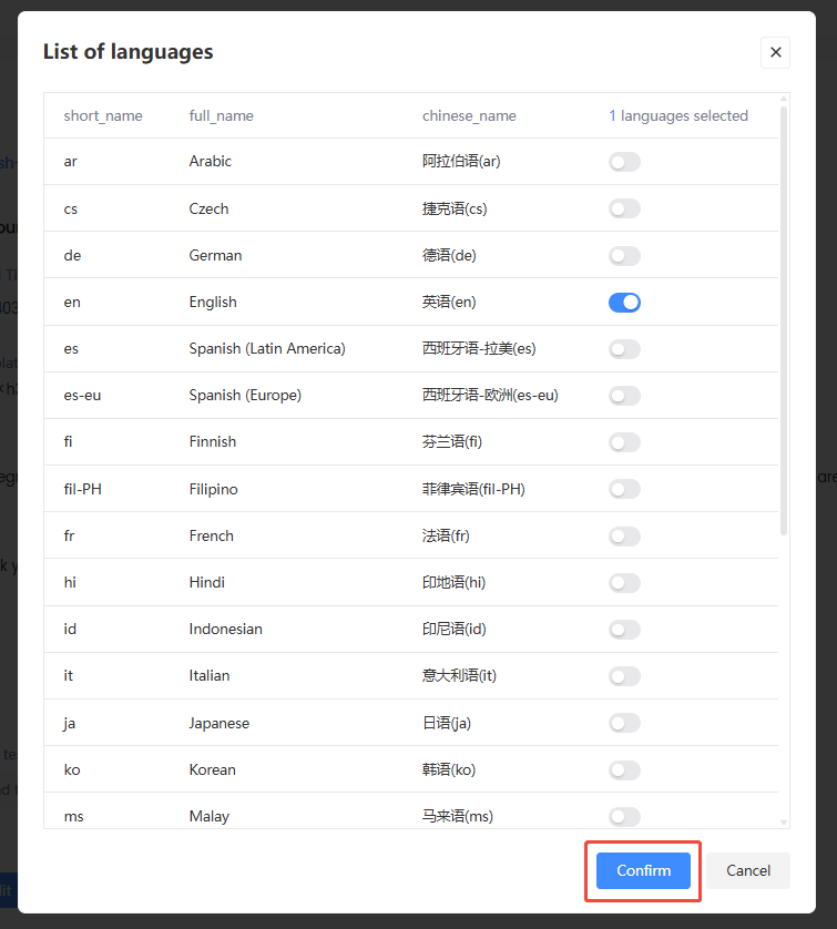 Email Service Provider Settings Language
