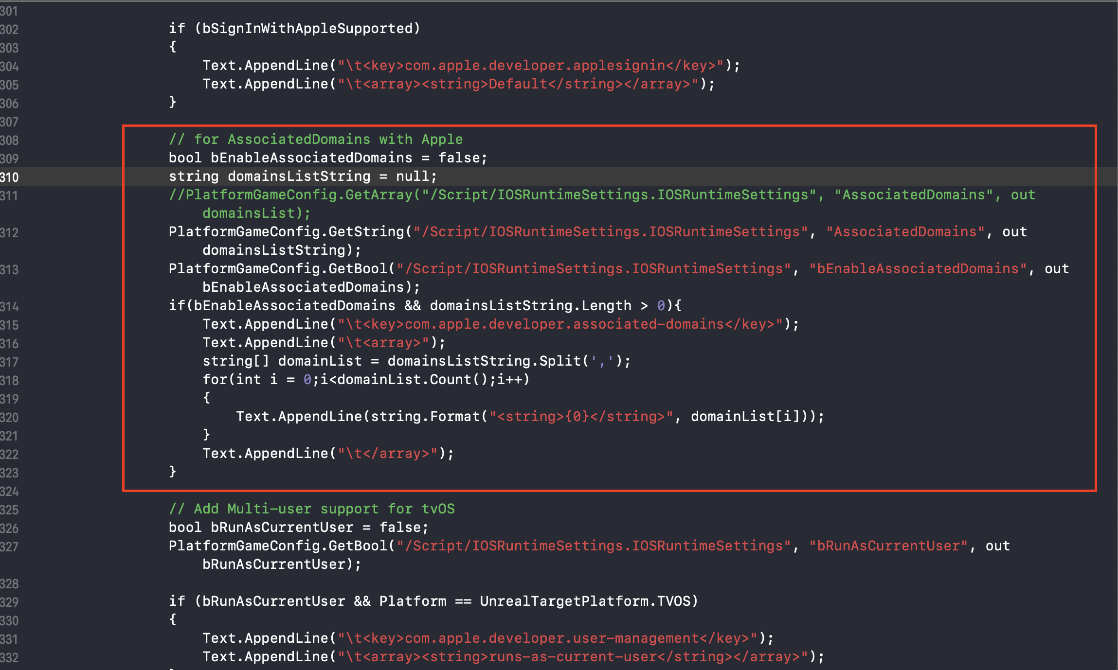 Image: UE_AssociatedDomains_IOSExports