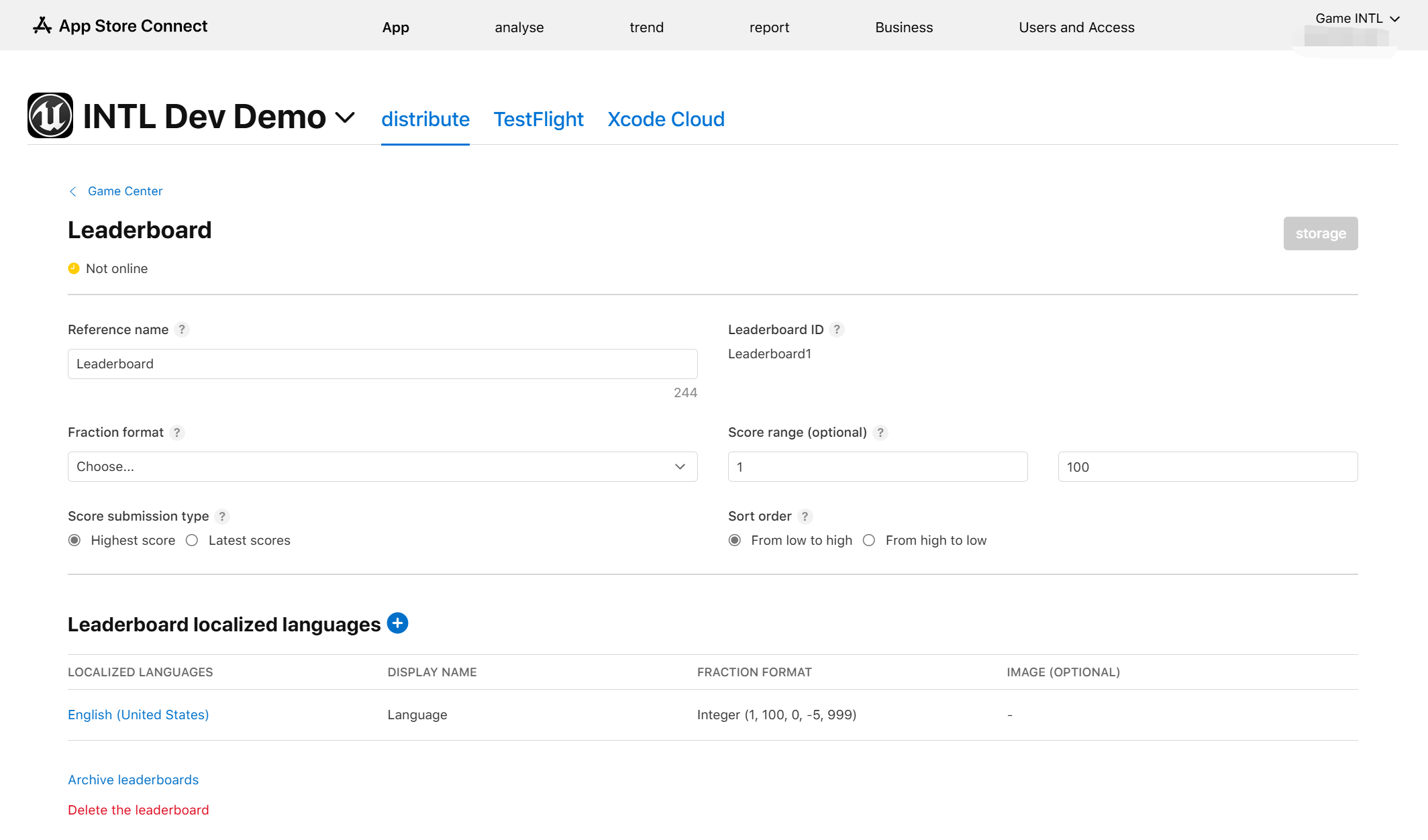 图片:GameCenter Leaderboard