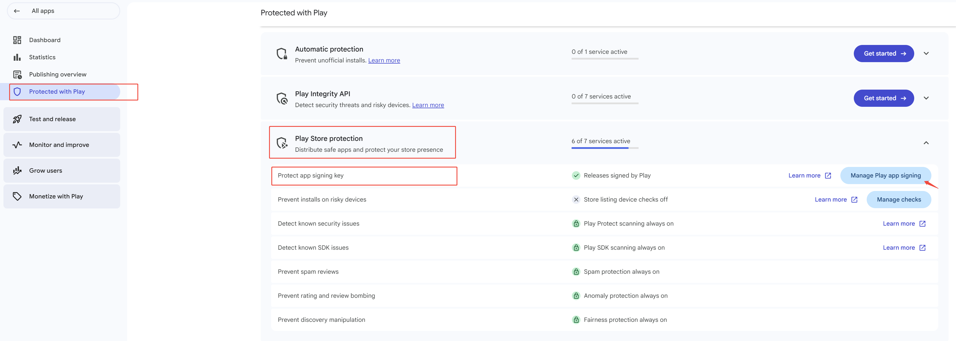 Image：Google Manage App Signing