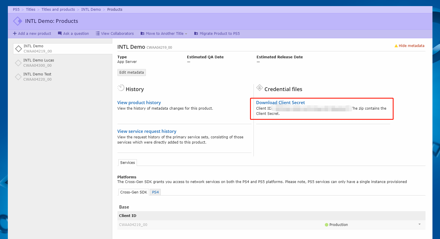 图片:PS5 Download Client Secret