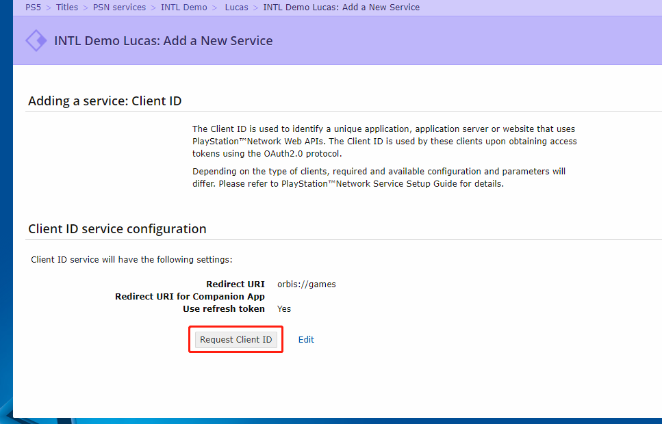 图片:PS5 Request Client ID