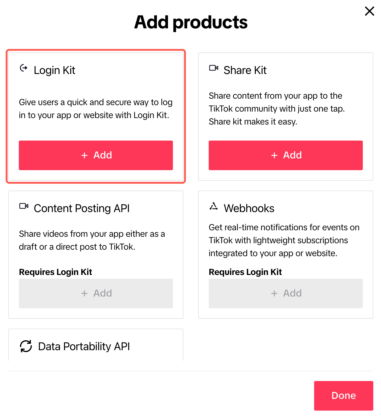 Image: TikTok - login kit
